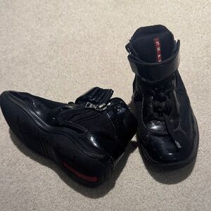 Prada authentic kid girl Black Glossy shoes